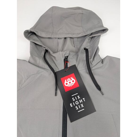 686 Men's Medium UNIX Full Zip Shell Jacket - Light Gray - Picture 4 of 10